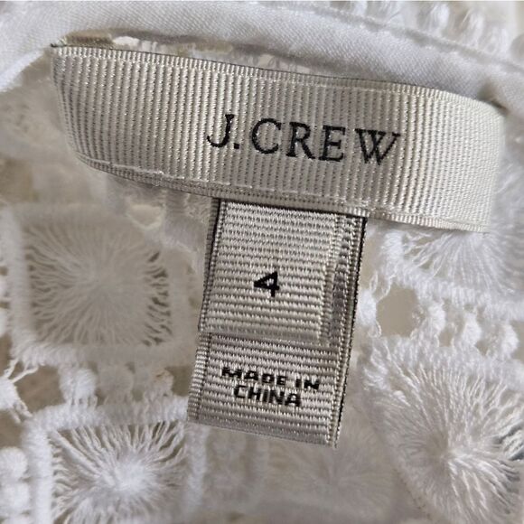 J. Crew White Cotton Boho Peasant Top - Picture 6 of 7